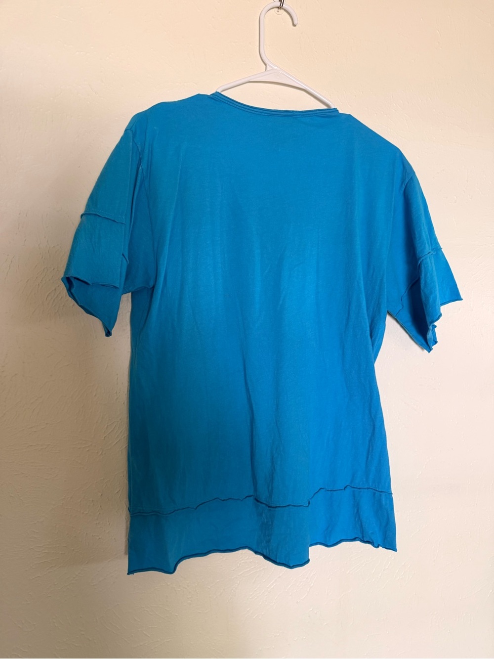Johnny Was Turquoise Short Sleeve Tee with Multicolor Embroidery - Picture 4 of 4